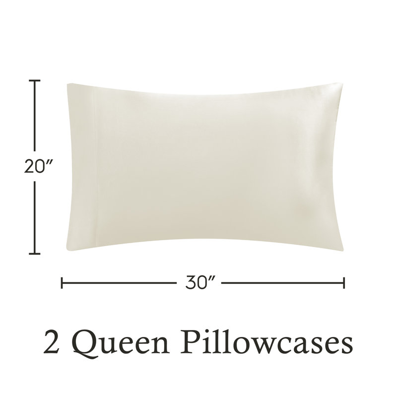 Satin Pillowcases, Queen Pillowcase, Ivory