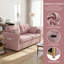 Canapé modulaire en chenille rose moderne avec charge USB, rangement et porte-gobelet - Canapé modulaire 2 places pour le salon-129023782