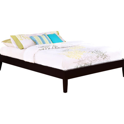 Queen Platform Bed In Cappuccino - Space Option For Bedrooms, Pine Wood Option, 64.35 Inches Wide