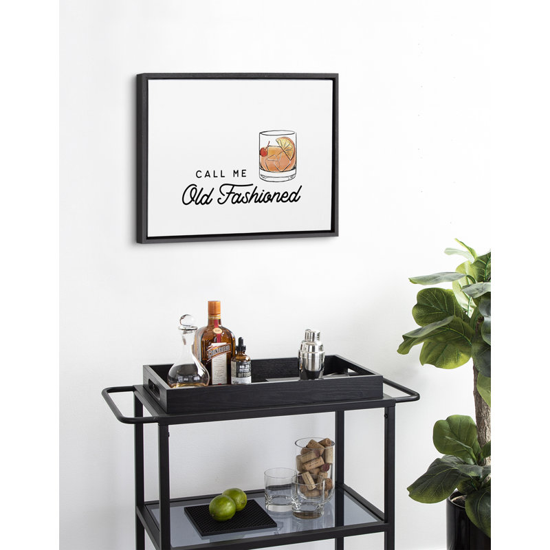 Call Me Old Fashioned par The Creative Bunch Studio - Reproduction d'art graphique sur toile flottante, Toile avec cadre noir