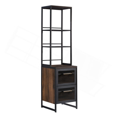 Bookcase with Modern Design, Brown Finish