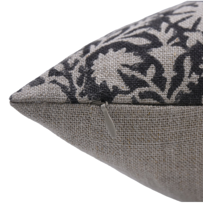  Housse et insert de coussin en lin intérieur / extérieur, H 26 po x l 26 po, Floral 2, Carré
