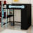 Modern Loft Bed with Integrated Desk and Open Wardrobe Storage-208471761