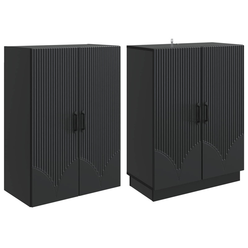 4 -Door 4 Storage Cabinet, Black