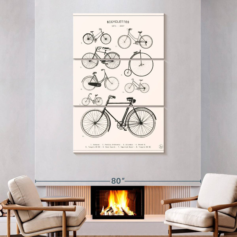 Bicyclettes, H 74 po x l 48 po