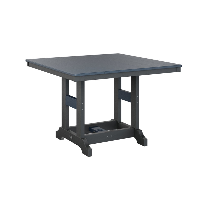 Garden Classic Outdoor Square Bar Table, Black, Navy Blue