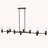 Modern 10-Light Matte Black Linear Chandelier for Dining & Kitchen