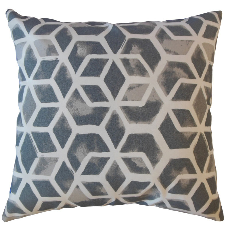 Coussin Zareh, 18 po x 18 po, Gris, Coussin décoratif
