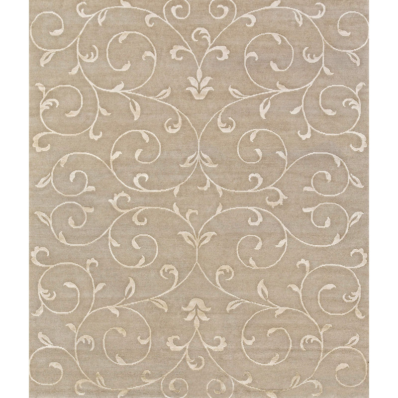 Himalayan Art 3000 Handmade Wool Floral Area Rug, Rectangle 6'4" x 9'