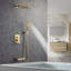 Système de douche mural complet à pression équilibrée noir mat avec valve brute-61379442