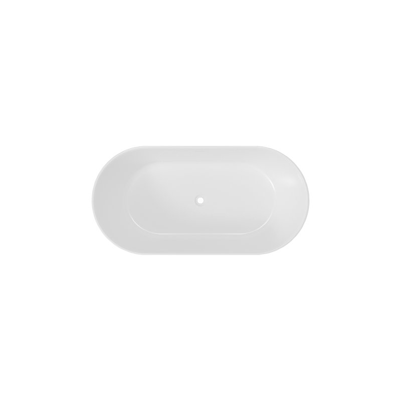 59" x 29.5" Freestanding Soaking Acrylic Bathtub,Oval Shape & Sharp Edge