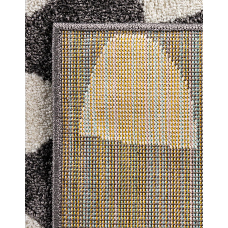  Tapis pour enfant Hillow Whimsy, Gris, Tapis de couloir 2 pi x 6 pi 1 po
