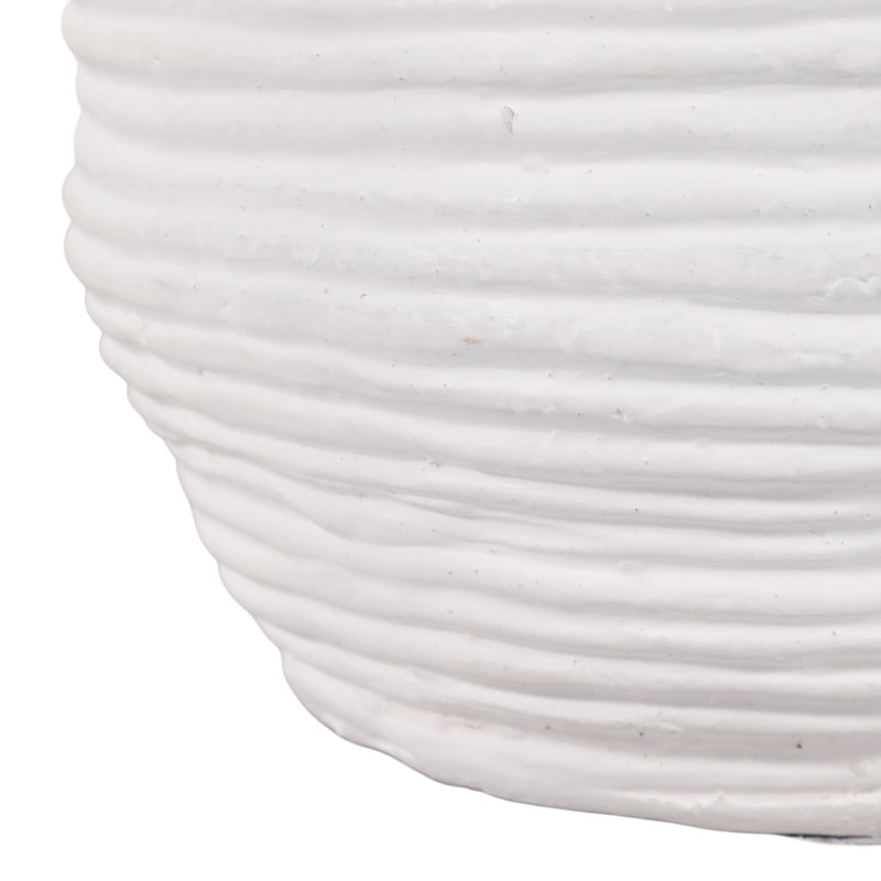 Grand vase décoratif en terre cuite texturé décoratif pour la maison et le bureau - Vase rond moderne en pot pour arrangement floral