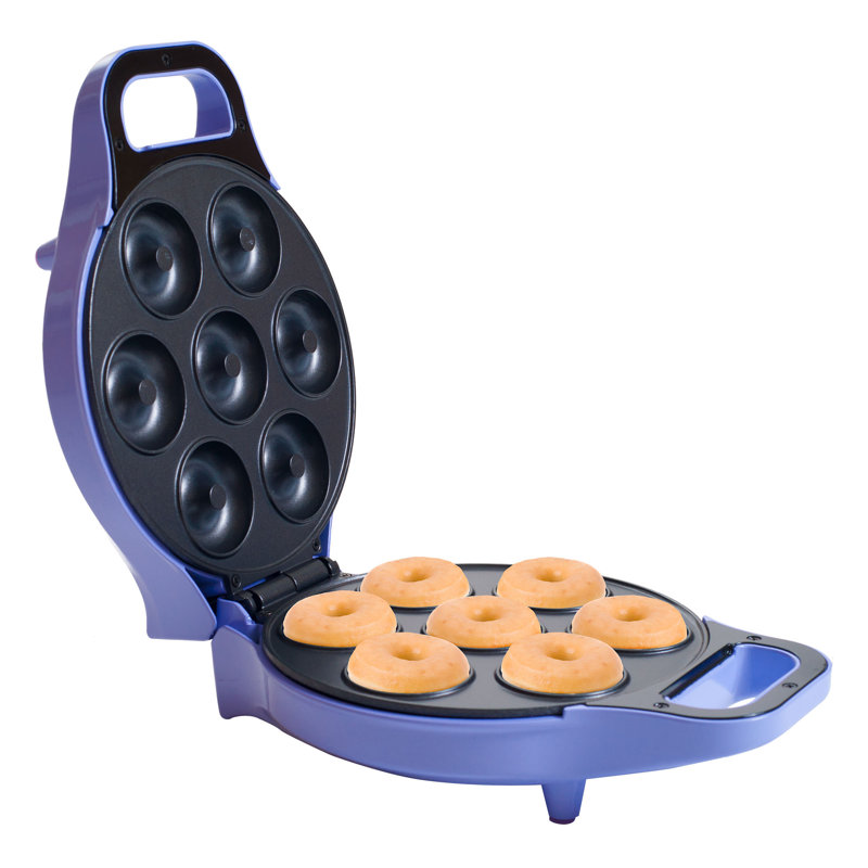 Mini Donut Maker - Electric Baking Machine to Mold Little Doughnuts- Bake Chocolate, Glazed, & More, Purple