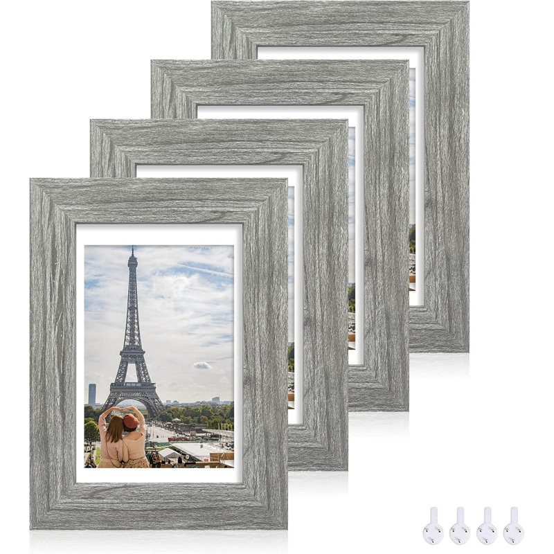 Ensemble de cadres photo 5 x 7 gris