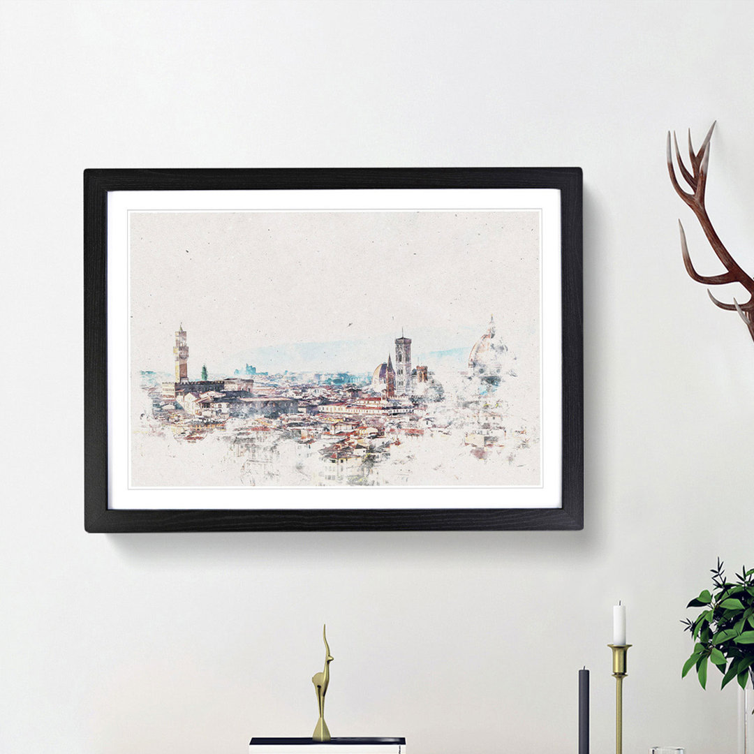 Florence Cathedral and Skyline in Italy - Framed Print