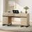  Office Furniture Set: 59" Executive Desk With Charging Station And Storage Cabinet, Four 72" Tall Bookcases, Modern Computer Desk And Library Shelf For Work Study-801609718