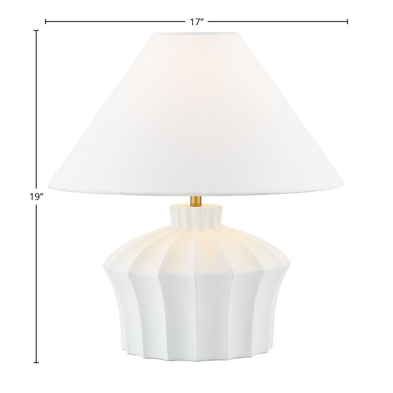 Lampe de table 19 po avec abat-jour en lin Ifeyinwa, blanc