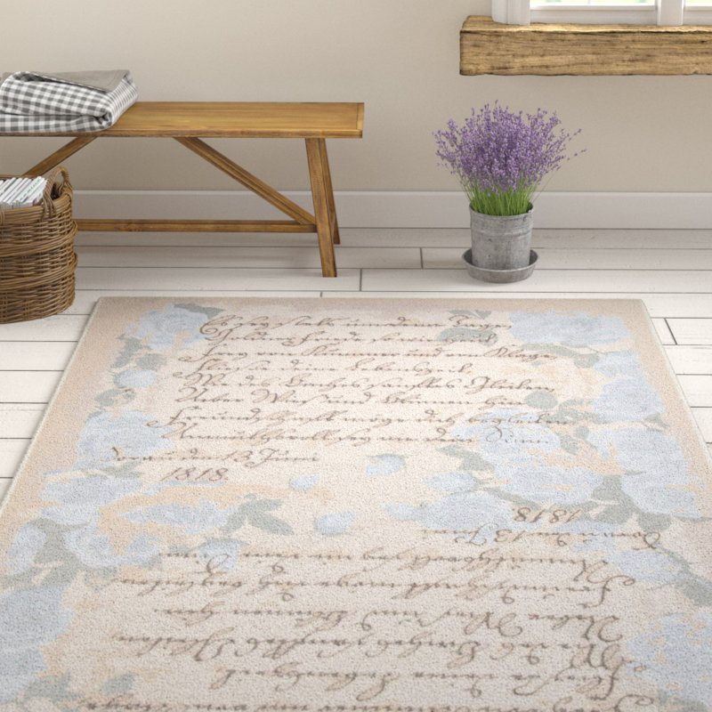 Costanzo Machine Woven Blue/Cream Indoor Rug, Rectangular 200 x 290cm