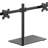 Free Standing Dual Monitor Stand, Height Adjustable Monitor Mount With Glass Base, Fits LCD LED Flat Curved Screen Up To 27 Inch, 22Lbs, With Grommet Base