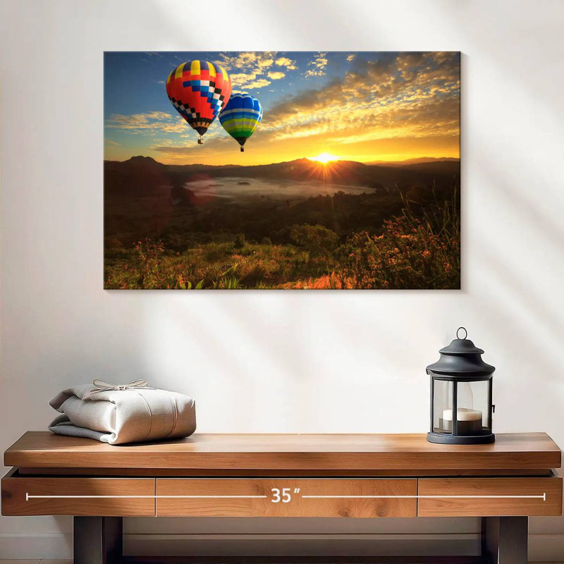 Montgolfières Mehar au lever du soleil, H 16 po x l 24 po