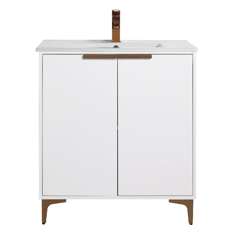 Ensemble de meuble-lavabo simple 30 po Dashae, Or mat