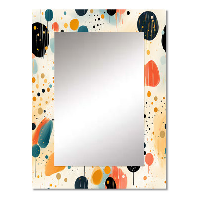 Barti Artistic Whimsy Polka Dots Pattern - Polka dots  Decorative Mirror, Modern Wall Mirror, Printed Metal Art