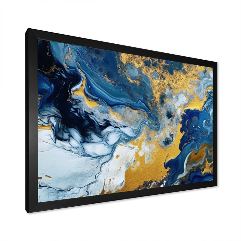 Agathe Ripple Golden Rivers II sur impression sur toile, H 24 po x l 32 po x P 1 po, Cadre photo noir