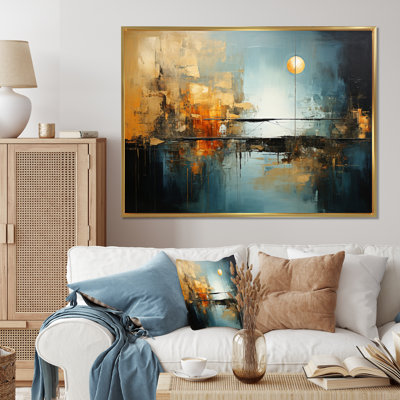 Teal Orange Bold Energy I - Dams Canvas Wall Art