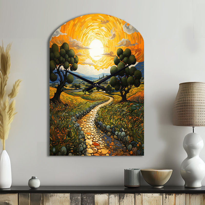 Horloge murale Vangogh Olive Grove In Province - Vangogh, Grand