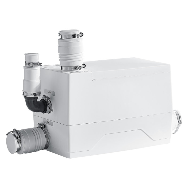 Pompe utilitaire pour évier 350 W, débit de 7 200 l/h, hauteur de refoulement de 8 m, unité d'évacuation des eaux usées avec 3 entrées, conception compacte et efficace pour les applications en sous-sol, évier et douche.