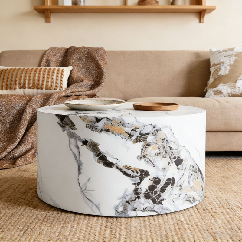 Round Coffee Table, White1