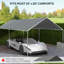 Housse de remplacement pour auvent 10 'X 20' pour abri d'auto, housse de tente de garage portative résistante aux rayons UV et à l'eau pour abri d'auto avec cordes élastiques-114577662