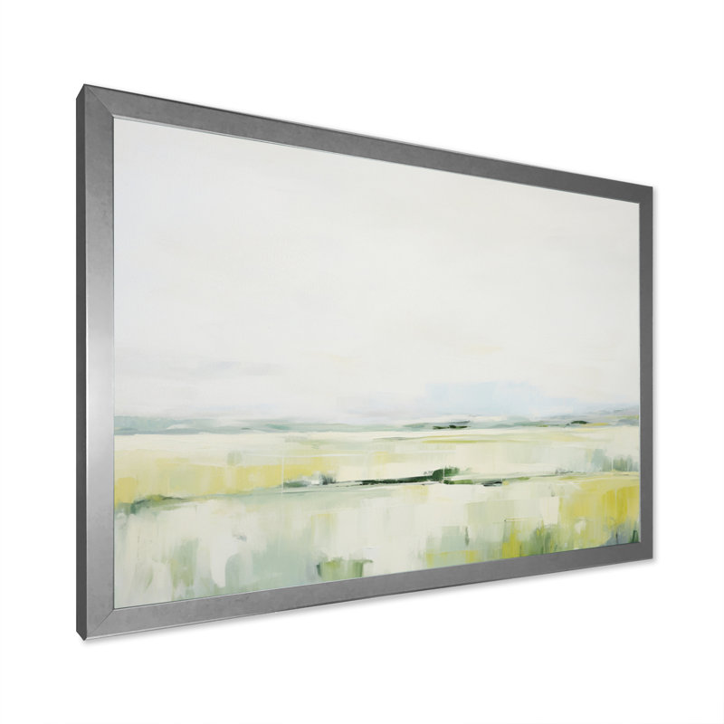 «Meadow Minimalist Pastoral I», reproduction sur toile, H 16 po x l 32 po x P 1 po, Cadre photo argenté