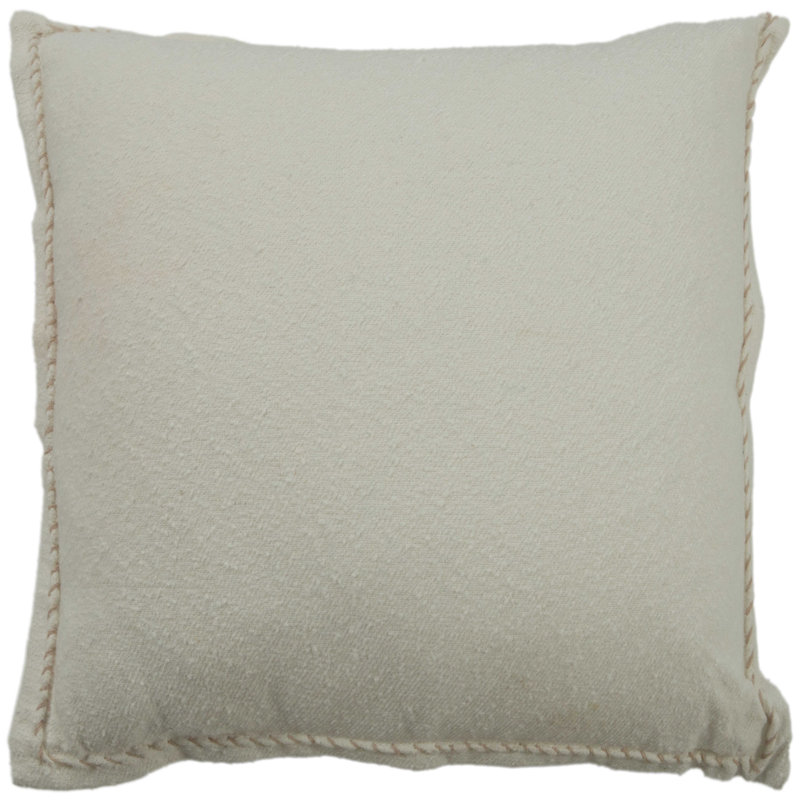  Coussin décoratif en coton texturé, Crème