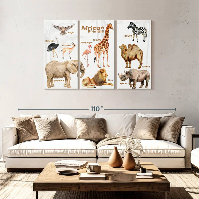 Brampt African Animals Chart, 48" H x 74" W
