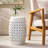 12" Accent Side Table, Cylindrical Design End Table for Living Room, Family Room, Or Entryway, Industrial Style,Coffee Side Tables for Indoor Outdoor, White-72630265