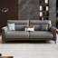 Causeuse-coussin en similicuir gris