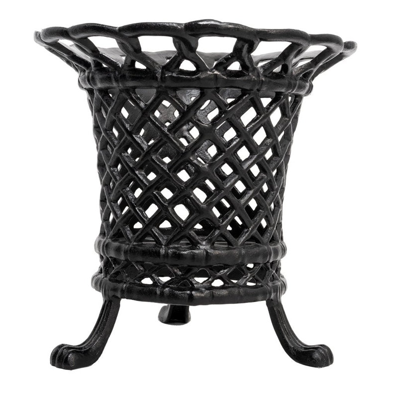 Black Lattice Footed Floor Planter, Small