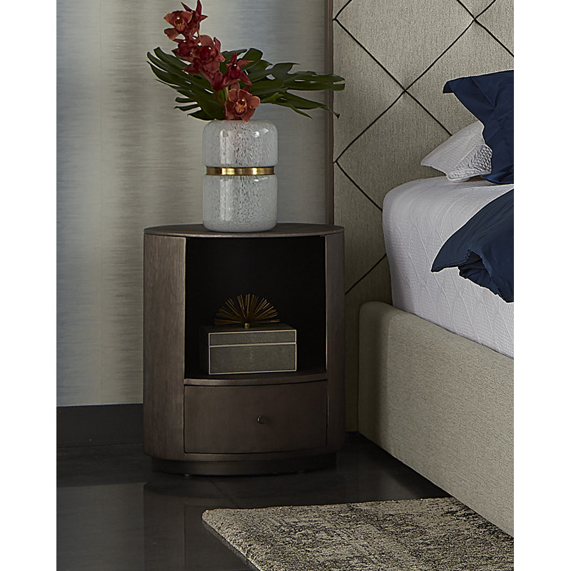 19'' W Metal Nightstand - Grey
