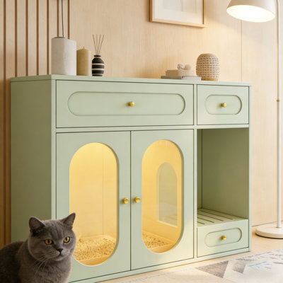 Enceinte de litière pour chat avec lumière DEL