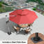 Parasol rond 11 pi avec comptoir et base en tôle d'acier Yumalay, rouge-63692284