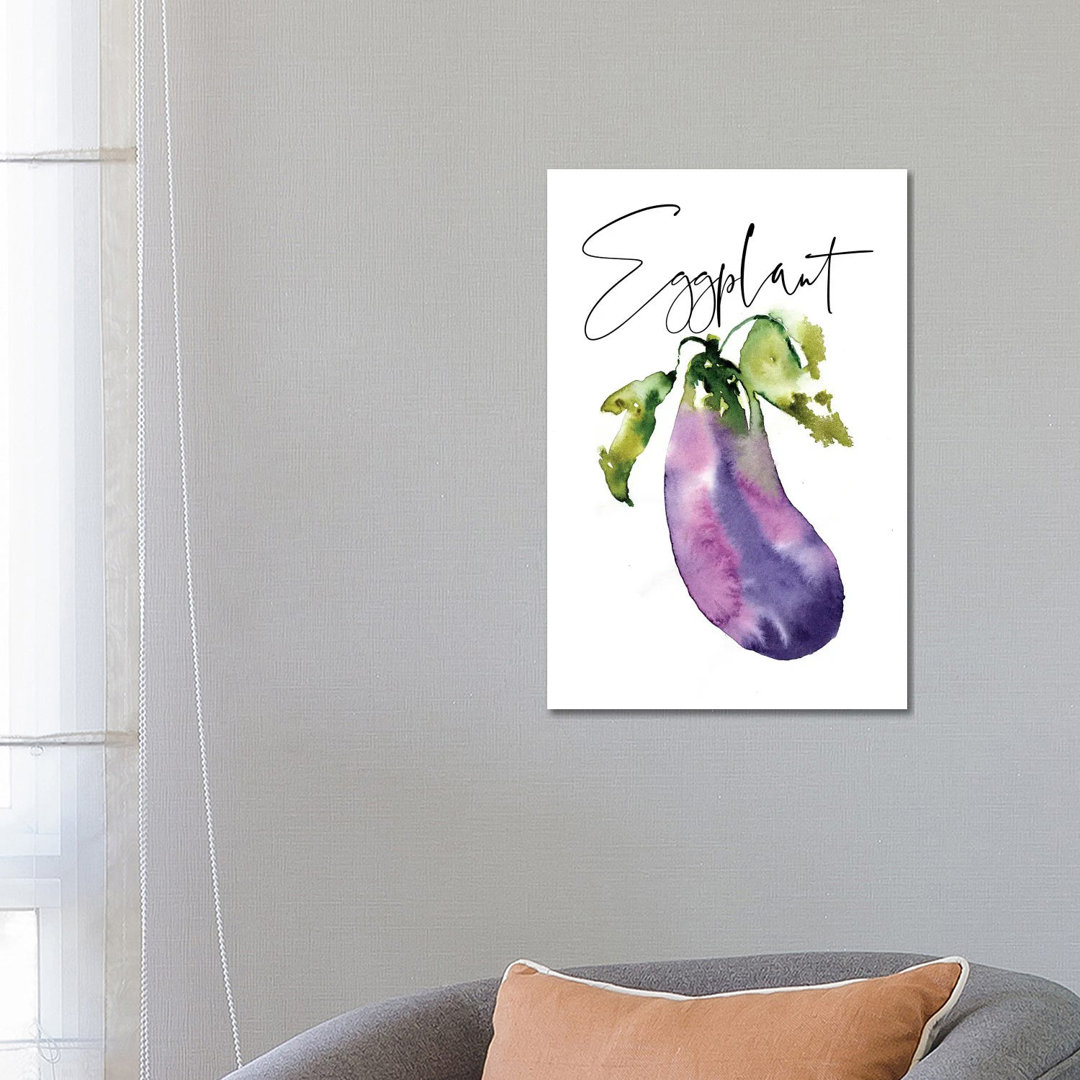 Loose Veggies Eggplant von Sara Berrenson - Galerie-verpackte Leinwand Giclée auf Leinwand