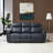 82''Wide Genuine Leather Power Reclining Sofa With Drop Down Table And 2 Cup Holders-1270745029