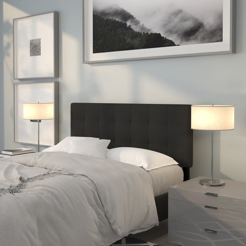 Ciriaca Quilted Tufted Upholstered Headboard, Black, Full