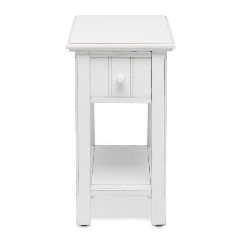 Monaco - Chairside Table - Blanc Finish