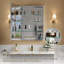 24 po X P 36 po Pharmacie rectangulaire en H avec miroir, fixation encastrée ou en surface, tablettes réglables en verre trempé, rangement grande capacité, porte réversible-1529102708