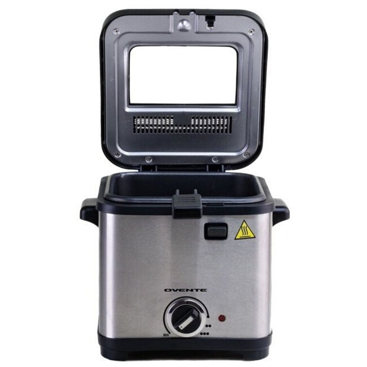 Ovente Electric Deep Fryer 1.5 Liter, 800W Power with Removable Basket &  Cool-Touch Handle, Odor