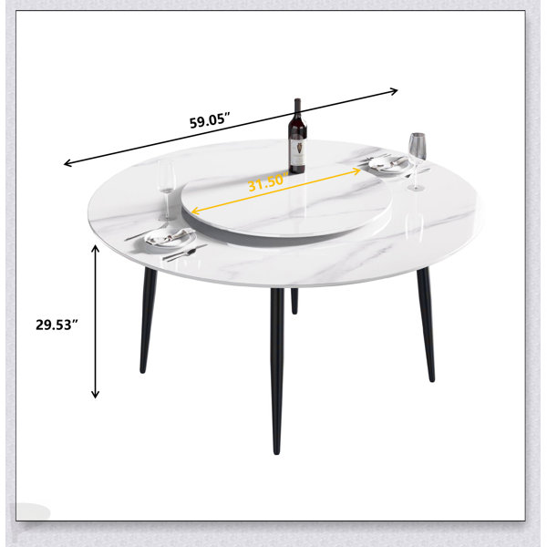 Brayden Studio® Modern Artificial Stone Round Dining Table For Six, 31. ...