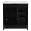 30'' Ceramic Sink Bathroom Vanity - Solid Wood & Material 3 Drawers Classy Storage Solution Black Furniture Cabinet With Basin Frame Organization-370976858-370976861